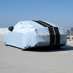 2007-2024 Ford Mustang Shelby w/ low profile Spoiler TitanGuard Car Cover-Gray and Black