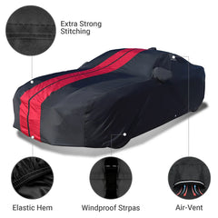 2008-2011 Ford Focus Sedan TitanGuard Car Cover-Black and Red