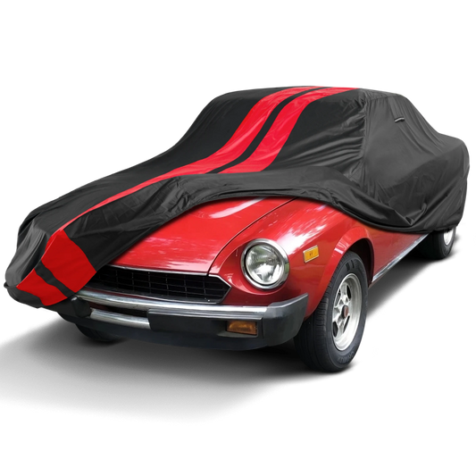 1966-1974 Fiat 124 Sedan TitanGuard Car Cover-Black and Red