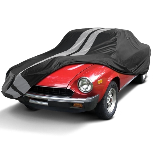 1966-1983 Fiat 124 Spider TitanGuard Car Cover-Black and Gray