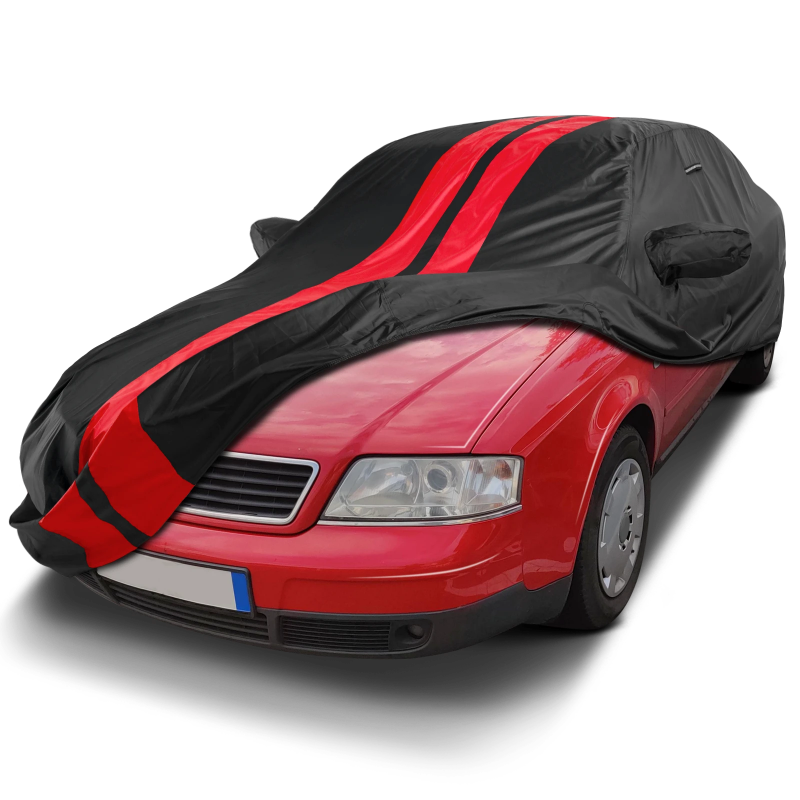 1994-2011 Audi A6 Sedan TitanGuard Car Cover-Black and Red