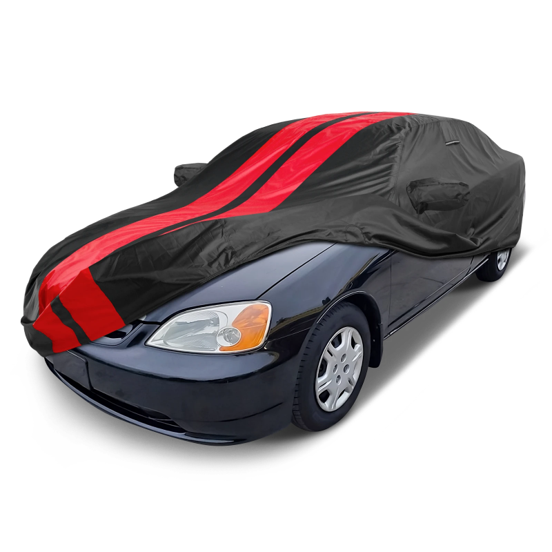 1996-2005 Honda Civic Coupe TitanGuard Car Cover-Black and Red