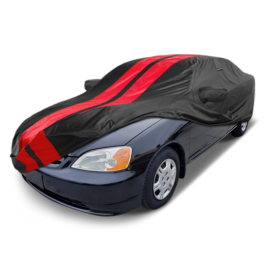 1996-2005 Honda Civic Coupe TitanGuard Car Cover-Black and Red