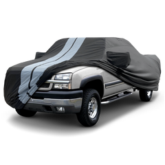 1999-2004 Chevrolet Silverado 2500 Crew Cab 6.6 ft. Regular Bed Standard Mirror TitanGuard Truck Cover-STR-Black and Gray