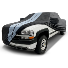 2001-2014 Chevrolet Silverado 2500HD Extended Cab 6.6 ft. Regular Bed Standard Mirror TitanGuard Truck Cover-STR-Black and Gray