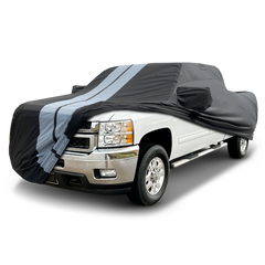 2007-2014 Chevrolet Silverado 3500HD Regular Cab 8.1 ft. Long Bed Standard Mirror TitanGuard Truck Cover-STR-Black and Gray