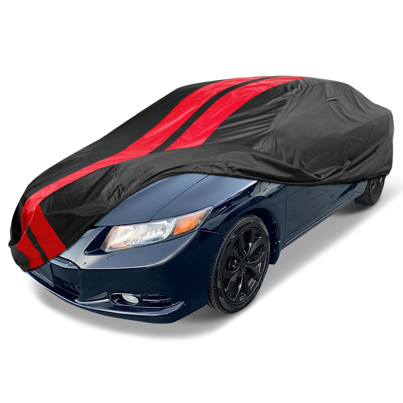 2012-2014 Honda Civic Hybrid TitanGuard Car Cover-Black and Red