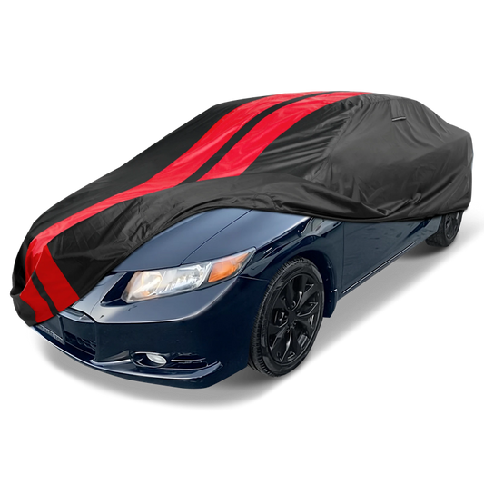 2012-2014 Honda Civic Hybrid TitanGuard Car Cover-Black and Red