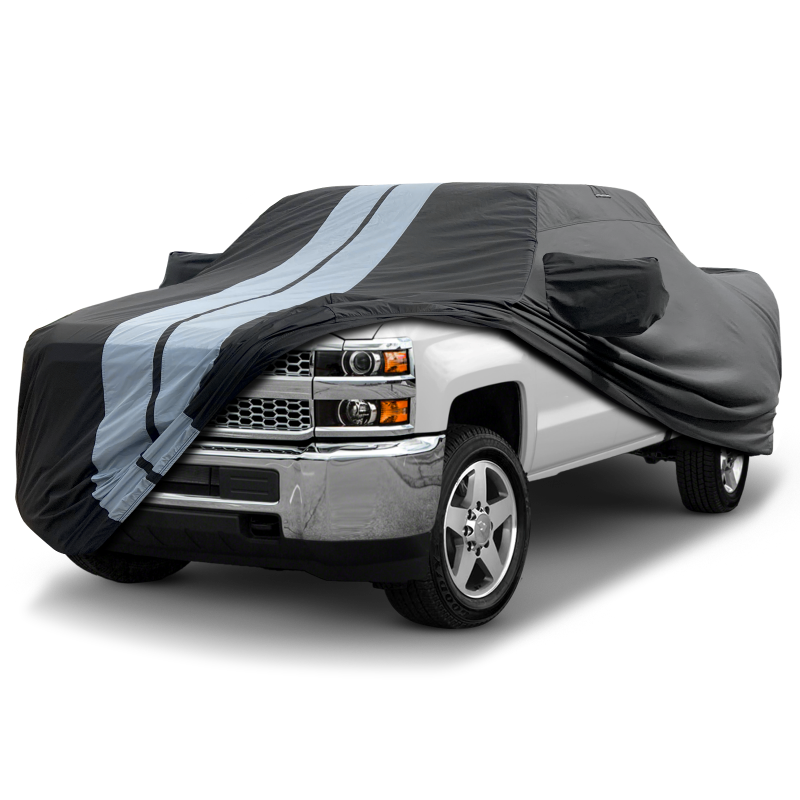 2015-2019 Chevrolet Silverado 2500HD Regular Cab 8.1 ft. Long Bed Standard Mirror TitanGuard Truck Cover-STR-Black and Gray