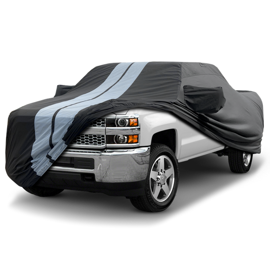 2015-2019 Chevrolet Silverado 2500HD Regular Cab 8.1 ft. Long Bed Standard Mirror TitanGuard Truck Cover-STR-Black and Gray