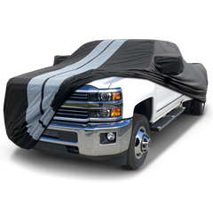 2015-2019 Chevrolet Silverado 3500HD Crew Cab 8.1 ft. Long Bed Trailer Mirror TitanGuard Truck Cover-STR-Black and Gray