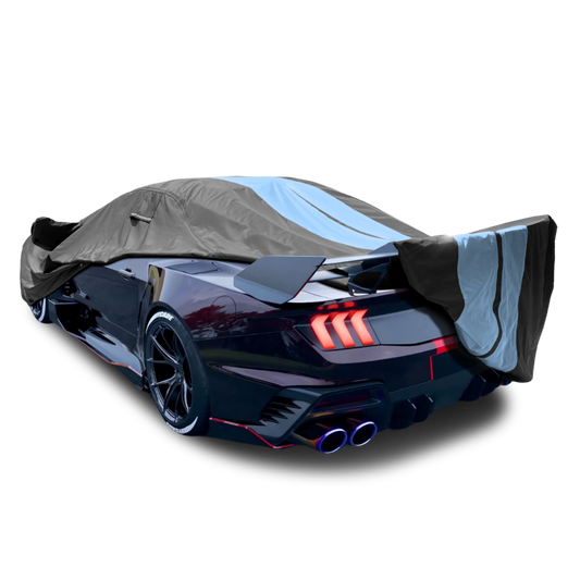 2016-2024 Ford Mustang Shelby w/ High Wing TitanGuard Car Cover-Black and Gray