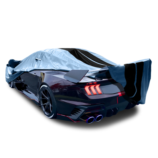 2016-2024 Ford Mustang Shelby w/ High Wing TitanGuard Car Cover-Gray and Black