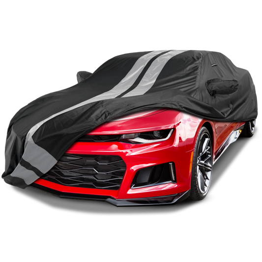 2012-2024 Chevrolet Camaro ZL1 with High Wing Spoiler TitanGuard Car Cover-Black and Gray