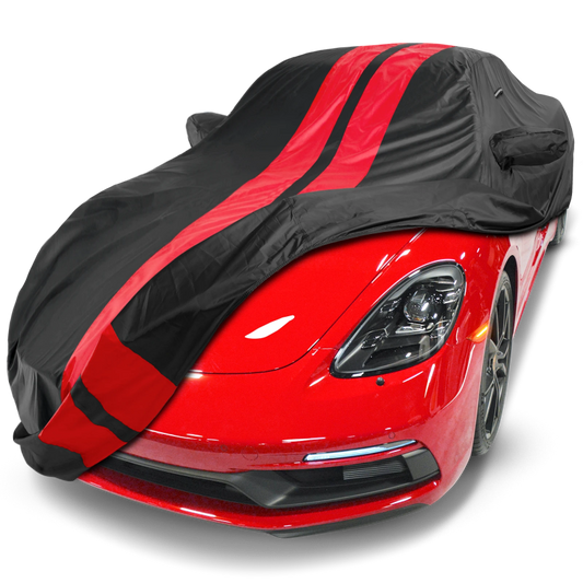 2017-2024 Porsche 718 Boxster TitanGuard Car Cover-Black and Red