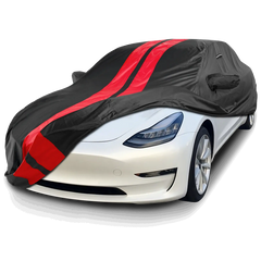 2017-2024 Tesla Model 3 TitanGuard Car Cover-Black and Red