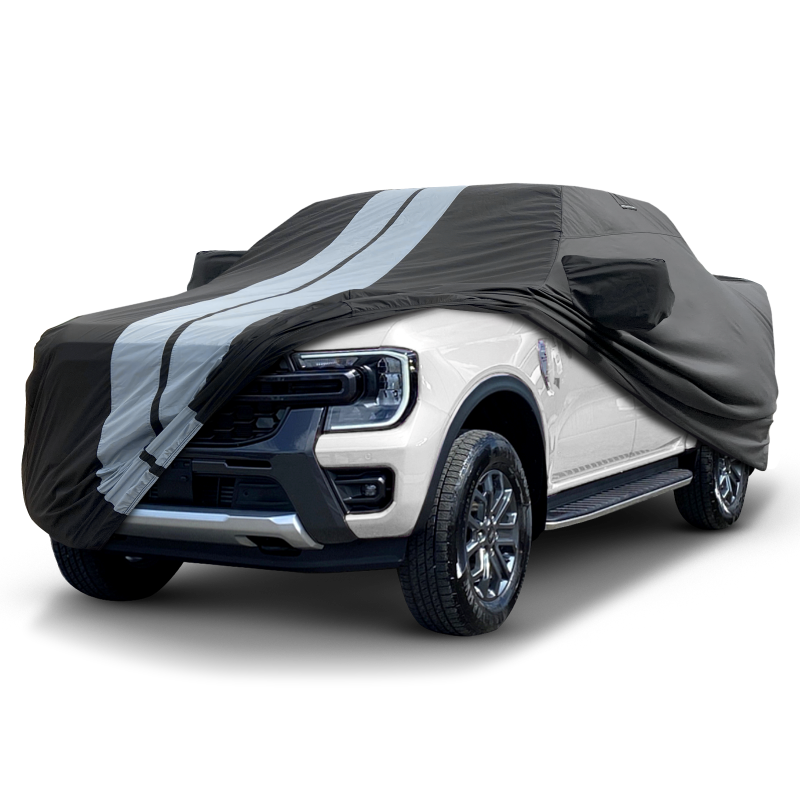 2019-2024 Ford Ranger SuperCrew Cab 5.0 ft. Short Bed TitanGuard Truck Cover-STR-Black and Gray