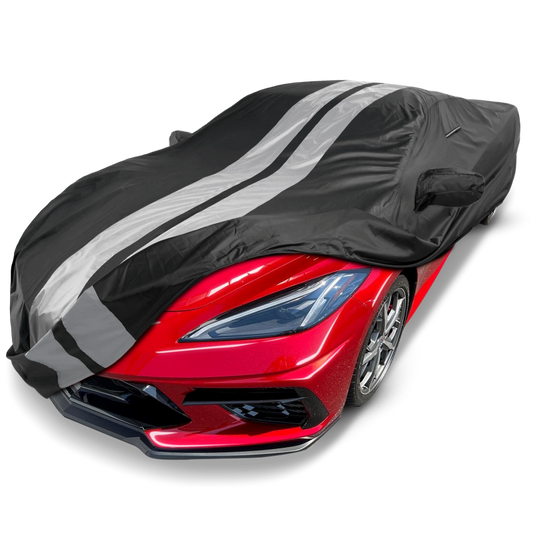 2020-2024 Chevrolet Corvette w/o High Wing Spoiler TitanGuard Car Cover-Black and Gray