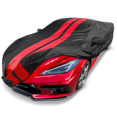 2020-2024 Chevrolet Corvette w/o High Wing Spoiler TitanGuard Car Cover-Black and Red