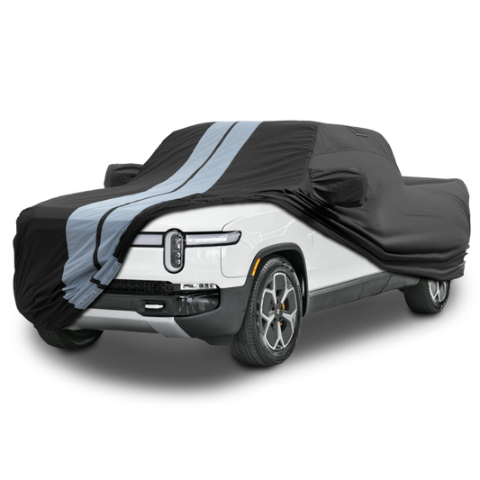 2022-2025 Rivian R1T Crew Cab 4.5 ft. Short Bed TitanGuard Truck Cover-STR-Black and Gray