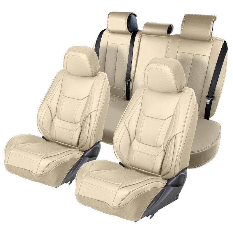 2007-2020 Honda Fit Premium Comfort Leather Full Seat Covers Beige